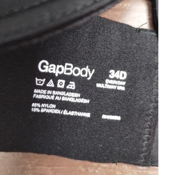 Gap Body NWT Size 34D (Large) Black Everyday Multiway Underwire Padded Bra - Picture 7 of 10
